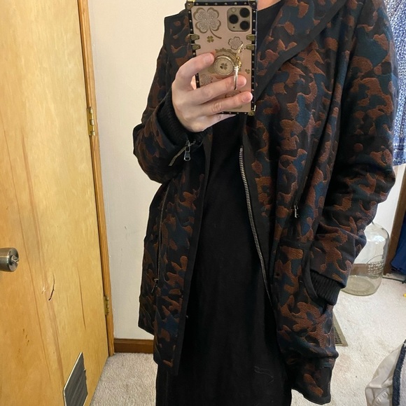 PRICE DROP Veronica Beard Brown Teal Jacquard Parka Camo Multicolor - Picture 12 of 12